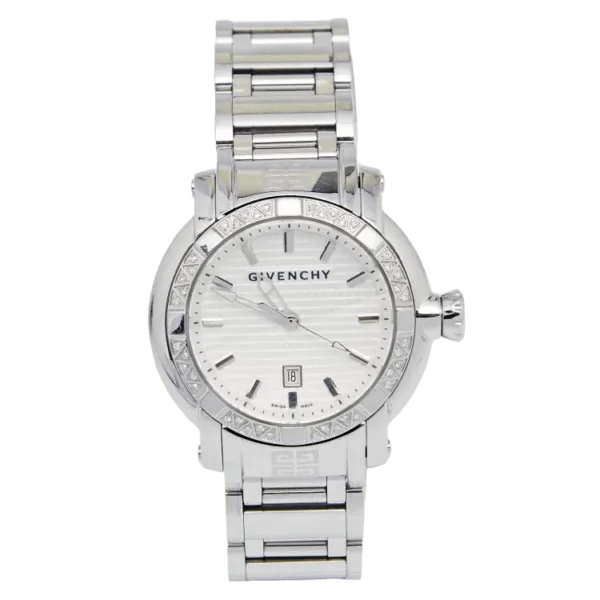 นาฬิกา Givenchy สายสเตนเลส หน้าปัดสีเงินประดับคริสตัล Money2Plus.com รับจำนำนาฬิกา รับซื้อให้ราคาสูง ปลอดภัย ใกล้รัชดา
