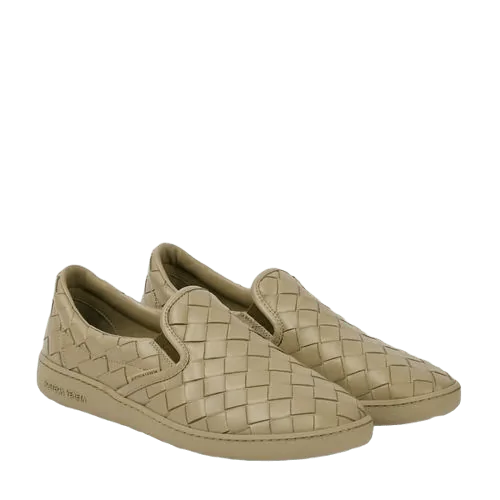 รองเท้าสลิปออน Bottega Veneta หนังสานสีเบจ Money2Plus.com รับจำนำและรับซื้อรองเท้าแบรนด์เนม ให้ราคาสูง ใกล้บางพลี