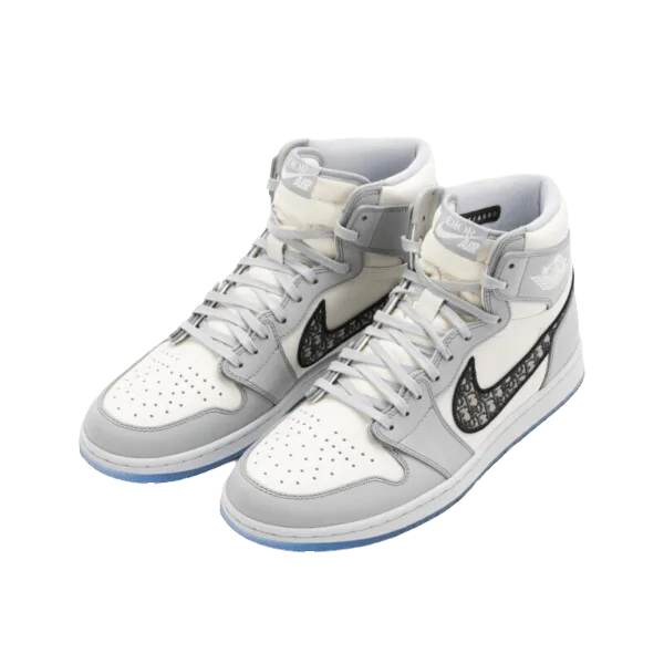 รองเท้า Nike Air Jordan 1 สีขาวเทาแต่งลาย Dior Money2Plus.com รับจำนำและรับซื้อรองเท้าแบรนด์เนม ให้ราคาสูง ใกล้พระราม3
