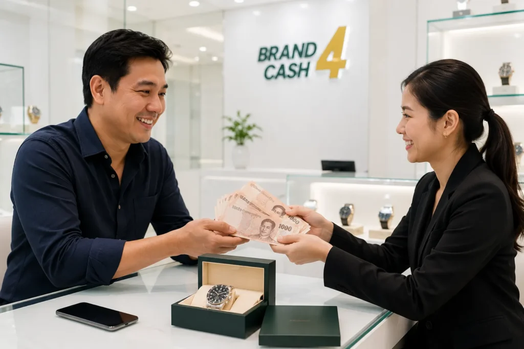 ลูกค้าขายนาฬิกาแบรนด์เนมกับ Brand4Cash รับเงินสดทันที บริการรับซื้อนาฬิกาแบรนด์เนมให้ราคาสูง